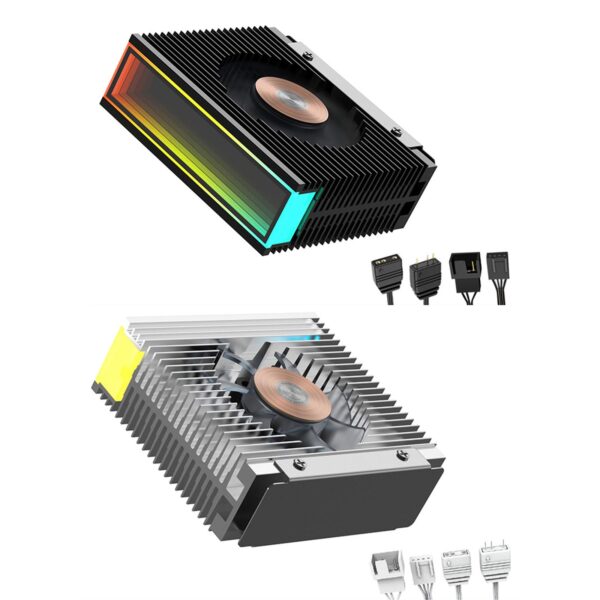 GRABLOOM ARGB Aluminum Alloy M.2 SSD Cooling Heat Sink M.2 NVMe 2280 Hard Disk Sync ARGB Heat Coolers Radiator Cooling Fan AGHP Heat Heatsink - Image 4