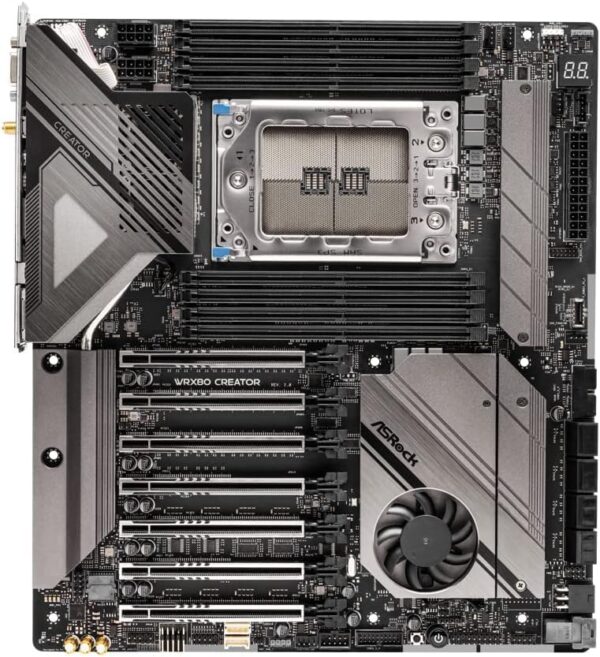 AsRock WRX80 Creator R2.0, EATX, Dual Marvell (Aquantia) 10Gbe LAN, 7.1 CH HD Nahimic Audio, Front Panel Type C USB 3.2 Gen2 Header, 8 Power Phase - Motherboard (Renewed) - Image 3