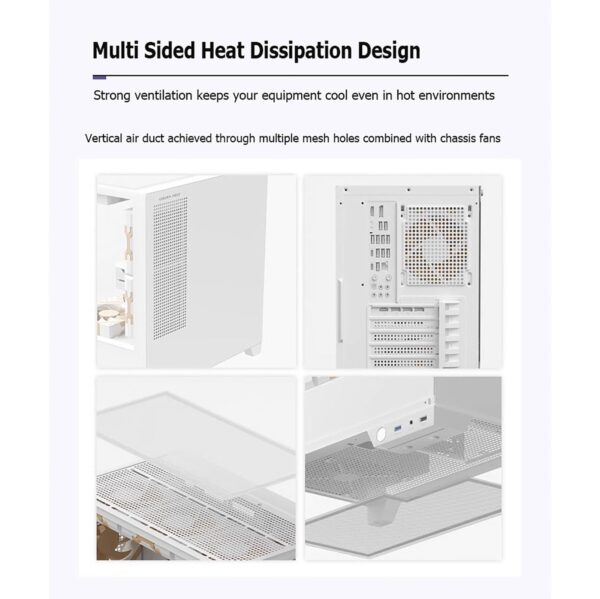 Computer Case 270° Tempered Glass Mid-Tower Case - Compatible with M-ATX/ITX Motherboard - 9 Fan Positions - Support USB 3.0 - Including Red Dual Ring Fan ﻿ ﻿(Black,9 Fans) - Image 7