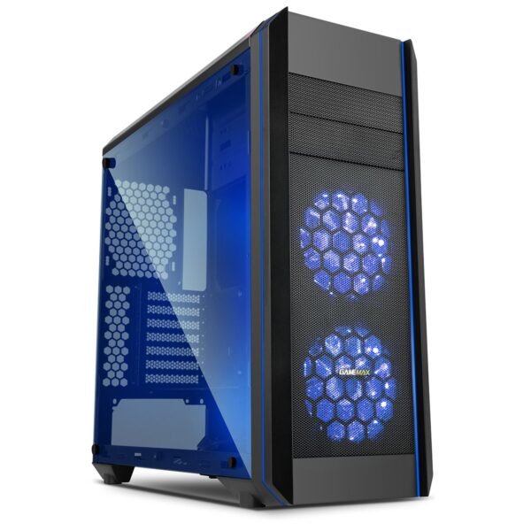 Game Max Amethyst RGB Midi Tower Case with 2 x RGB Front Fan and Tempered Glass Side Panel - Black - Image 4