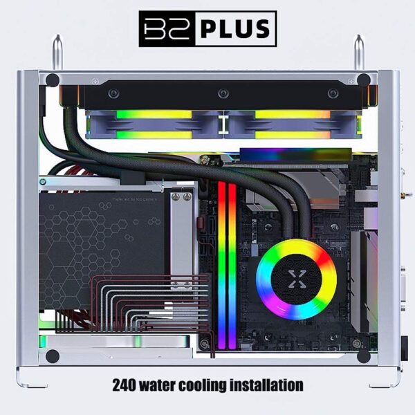 ITX Case Mini Size, Support 240 Water Cooling Aluminum Desktop PC Case, DIY Computer Chassis with Interchangeable Side Panels for Gamer Office Home Personal Use-with Acrylic Side Panel - Image 7