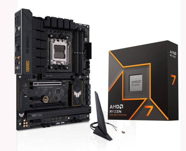 MICRO CENTER AMD Ryzen 7 9700X AM5 Unlocked Desktop Processor with ASUS TUF Gaming B650-PLUS WiFi DDR5 PCIe 5.0 ATX Gaming Motherboard