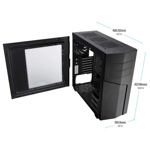 Rosewill TYRFING ATX Mid Tower Gaming PC Computer Case with 2 Pre-Installed 120mm Fans, 400mm Graphics Card and 360mm AIO Liquid Cooler Support, Bottom Mount PSU and HDD/SSD - Image 7