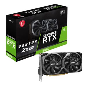 MSI Gaming GeForce RTX 3050 8GB GDRR6 128-Bit HDMI/DP PCIe 4 Torx Twin Fans Ampere OC Graphics Card (RTX 3050 Ventus 2X XS 8G OC) (Renewed)