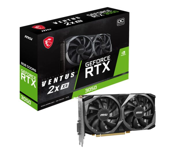 MSI Gaming GeForce RTX 3050 8GB GDRR6 128-Bit HDMI/DP PCIe 4 Torx Twin Fans Ampere OC Graphics Card (RTX 3050 Ventus 2X XS 8G OC) (Renewed)