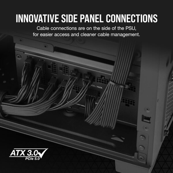 Corsair RM1200x Shift Fully Modular ATX Power Supply - Modular Side Interface - ATX 3.0 & PCIe 5.0 Compliant - Zero RPM Fan Mode - 105°C-Rated Capacitors - 80 Plus Gold Efficiency - Black (Renewed) - Image 7