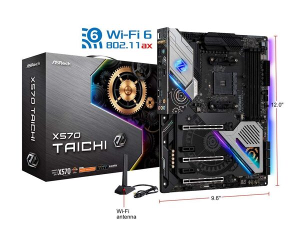 ASRock X570 Taichi AM4 AMD Premium X570 SATA 6Gb/s ATX AMD Motherboard (Renewed) - Image 2