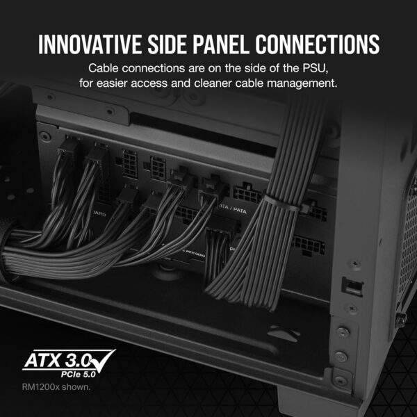 Corsair RM850x Shift Fully Modular ATX Power Supply - 80 Plus Gold - ATX 3.0 - PCIe 5.0 - Zero RPM - Modular Side Interface - Black (Renewed) - Image 5