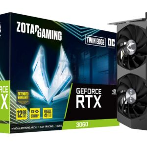 ZOTAC Gaming GeForce RTX 3060 Twin Edge OC 12GB GDDR6 192-bit 15 Gbps PCIE 4.0 Gaming Graphics Card, IceStorm 2.0 Cooling, Active Fan Control, Freeze Fan Stop ZT-A30600H-10M (Renewed)