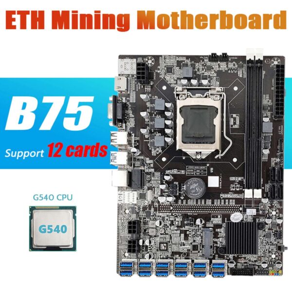 Nemeae B75 ETH Mining Motherboard 12 PCIE to USB with G540 CPU LGA1155 MSATA Support 2XDDR3 B75 USB BTC Motherboard - Image 5