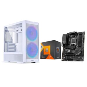 AMD Ryzen 7 7800X3D 8-Core16-Thread Desktop Processor + MSI PRO B650-P WiFi ProSeries Motherboard (AMD AM5, ATX, DDR5, PCIe 4.0) + LIAN LI LANCOOL 206 Desktop Computer Case White