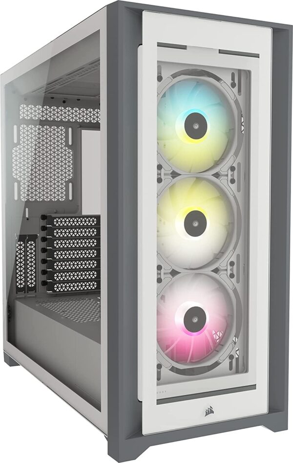 Corsair iCUE 5000X RGB Tempered Glass Mid-Tower ATX PC Smart Case (CC-9011213-WW) - White (Renewed)