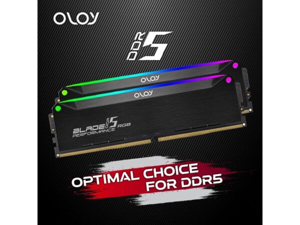 OLOy DDR5 RAM 32GB (2x16GB) Black Hairline Blade RGB 6400 MHz CL36 1.35V Gaming UDIMM for Intel (MD5U1664360IRKDA) - Image 3