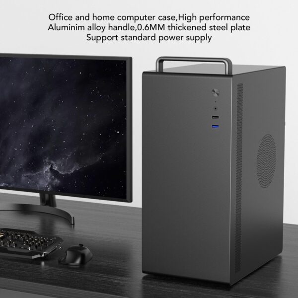 Micro ATX ITX Computer Case, 250mm GPU, 140mm CPU Cooler, SSD HDD Support, ATX Desktop PC Case with USB 2.0 3.0 Ports - Image 2