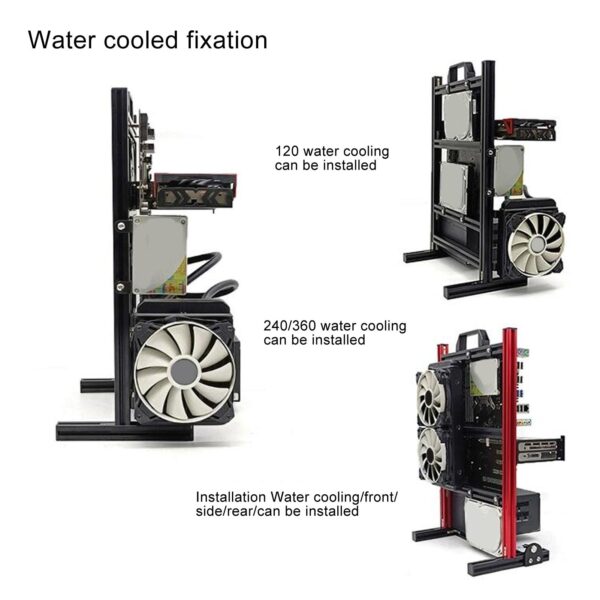 VBESTLIFE Aluminum Alloy Vertical Open Computer Motherboard Case Rack with HDD and Water Cooling Position for ITX/17x17/17x19 Motherboards, VBESTLIFEf4da3yqro7 - Image 4