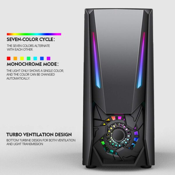 ZXCVBNAS Computer Case ATX Mid Tower PC Gaming Case - Front USB Port - Quick-Release Tempered Glass Side Panel - Cable Management System - Water-Cooling Ready - Black/White,White - Image 2