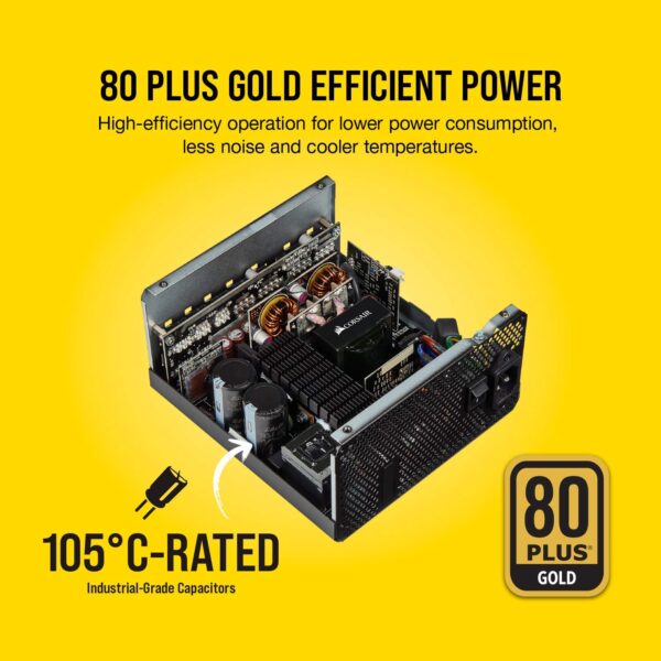 Corsair RM Series, RM750, 750 Watt, 80+ Gold Certified, Fully Modular Power Supply, Microsoft Modern Standby (Renewed) - Image 3