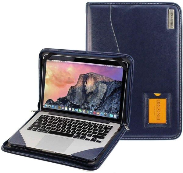 Broonel - Contour Series - Blue Heavy Duty Leather Protective Case - Compatible with HP Envy x360 15-fe0512na 15.6 2 in 1 Laptop