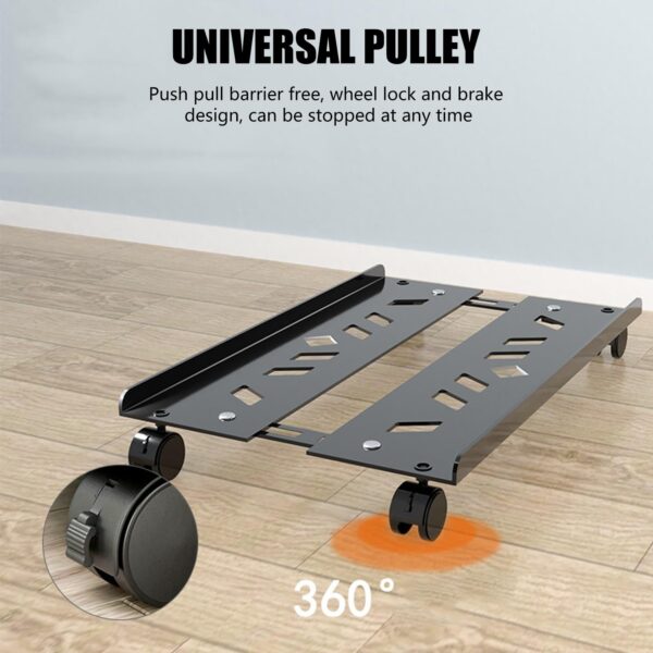 YUGSHNKFC Adjustable Computer Tower Stand CPU Stand with 4 Rolling Caster Wheel Under Desk CPU Holder PC Floor Risers - Image 4