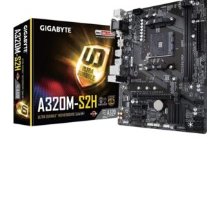 GIGABYTE GA-A320M-S2H (AMD Ryzen AM4 / MicroATX / 2xDDR4/ HDMI/ Realtek ALC887/ 3xPCIe/ USB3.1 Gen 1/ LAN/ Motherboard) (Renewed)