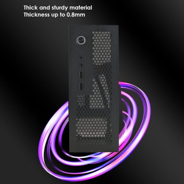 Soaying A09 HTPC Computer Case Mini ITX Gaming PC Chassis Desktop Chassis USB2.0 Computer Case Home Computer Case Black - Image 3