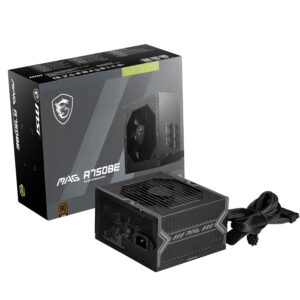 MSI MAG A750BE Gaming Power Supply - 80 Plus Bronze Certified 750W - Semi-Modular - Low Noise ATX PSU (Renewed)