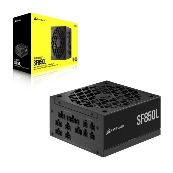 Corsair SF850L Fully Modular Low-Noise SFX Power Supply - ATX 3.0 & PCIe 5.0 Compliant - Quiet 120mm PWM Fan - 80 Plus Gold Efficiency - Zero RPM Mode - 105°C-Rated Capacitors - Black (Renewed) - Image 6