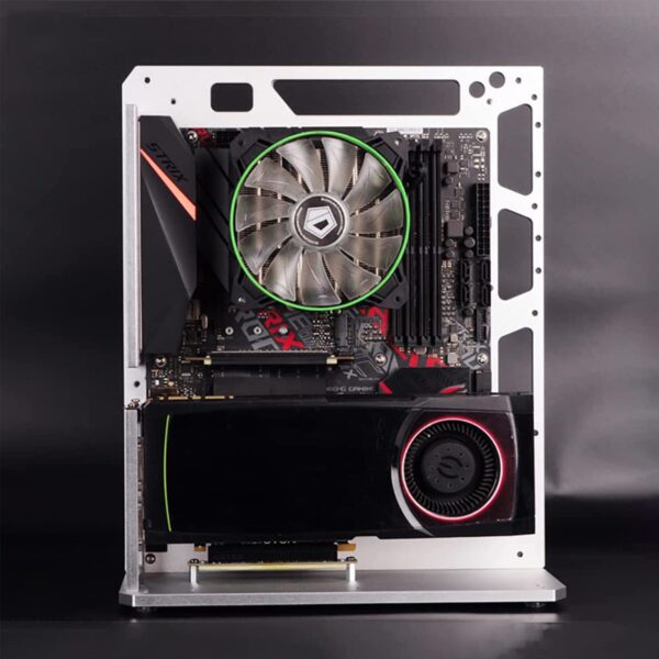 SKANKA Motherboard Computer Cooling Vertical Personalized Chassis - Test Chassis - Aluminum Alloy Rack - Compatible with ATX - MATX - ITX, silver - Image 5