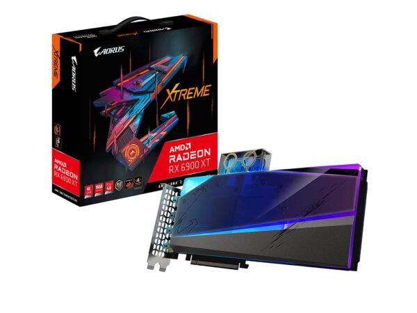 GIGABYTE AORUS Radeon RX 6900 XT Xtreme WATERFORCE WB 16G Graphics Card, WATERFORCE Water Block Cooling System, 16GB 256-bit GDDR6, GV-R69XTAORUSX WB-16GD Video Card (Renewed)