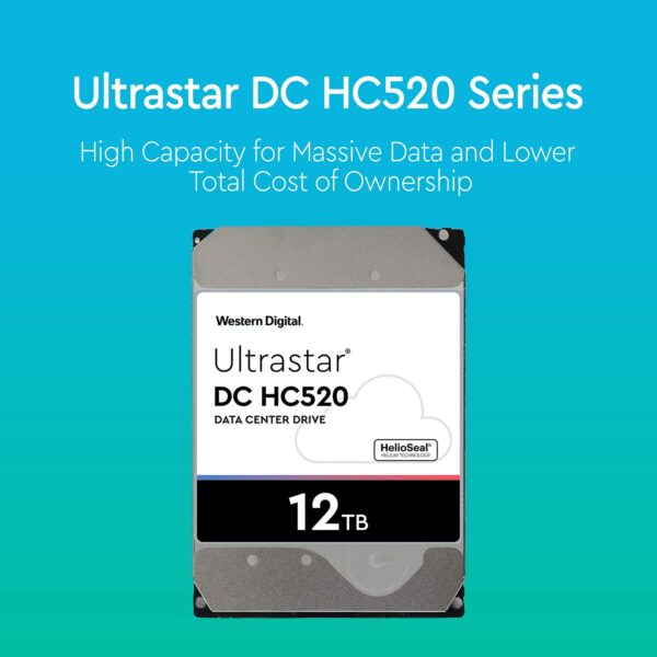 HGST WD Ultrastar DC HC520 HUH721212AL4200 12TB HDD 7200 RPM SAS 12Gb/s Interface 4Kn ISE 3.5-Inch Helium Data Center Enterprise Internal Hard Disk Drive HDD (Renewed) - Image 3