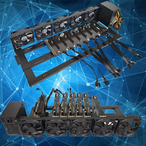 Kkonetoy USA 8 GPU Aluminium Mining Rig Open Air Computer Frame Case Crypto Coin ETH BTC Ethereum (8 GPU) - Image 6
