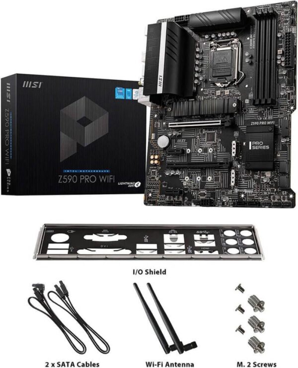 MSI Z590 PRO WiFi ProSeries PC Gaming Motherboard (ATX, 11th/10th Gen Intel Core, LGA 1200 Socket, DDR4, PCIe 4, M.2 Slots, USB 3.2 Gen 2, 2.5G LAN, DP/HDMI, Wi-Fi 6E) (Renewed) - Image 6