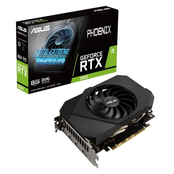 ASUS Phoenix NVIDIA GeForce RTX 3050 Gaming Graphics Card - PCIe 4.0, 8GB GDDR6 Memory, HDMI 2.1, DisplayPort 1.4a, Axial-tech Fan, Protective Backplate, Dual Ball Fan Bearings, Auto-Extreme (Renewed)