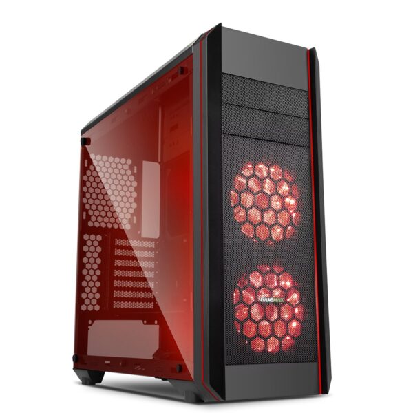 Game Max Amethyst RGB Midi Tower Case with 2 x RGB Front Fan and Tempered Glass Side Panel - Black - Image 2
