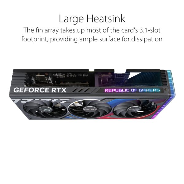 ASUS ROG Strix GeForce RTX™ 4060 OC Edition Gaming Graphics Card (PCIe 4.0, 8GB GDDR6, DLSS 3, HDMI 2.1a, DisplayPort 1.4a, Axial-tech Fan Design, Aura Sync, 0dB Technology) (Renewed) - Image 3