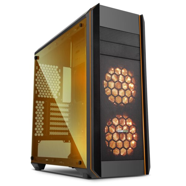 Game Max Amethyst RGB Midi Tower Case with 2 x RGB Front Fan and Tempered Glass Side Panel - Black - Image 7