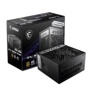 MSI MPG A850G PCIE 5 & ATX 3.0 Gaming Power Supply - Full Modular - 80 Plus Gold Certified 850W - 100% Japanese 105°C Capacitors - Compact Size - ATX PSU (Renewed)