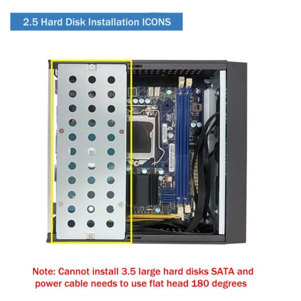 KTELI 2X M09 HTPC Host Mini ITX Computer Chassis DC Power Supply Industrial Control Chassis Home Desktop Computer Case, black, 750150105 - Image 3