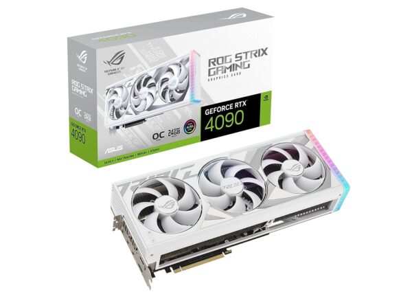 ASUS ROG Strix GeForce RTX™ 4090 White OC Edition Gaming Graphics Card (PCIe 4.0, 24GB GDDR6X, HDMI 2.1a, DisplayPort 1.4a) (Renewed)