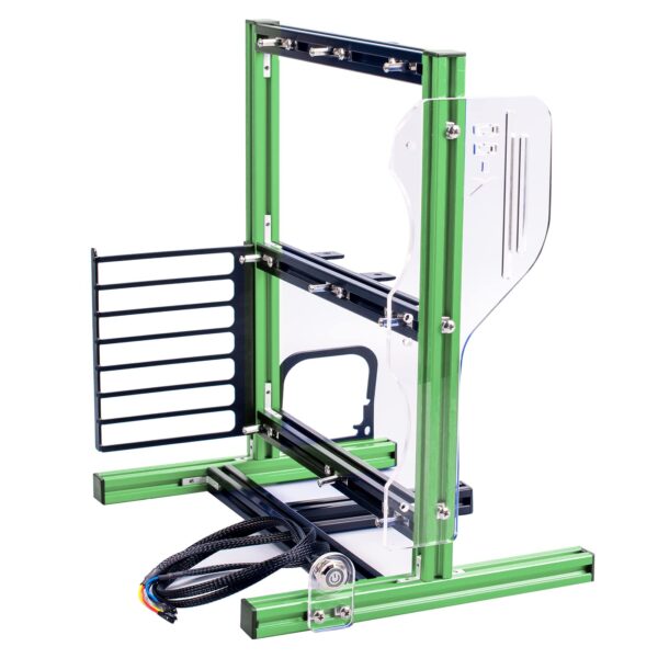 Septpenta DIY Chassis Bracket, Open Case Bracket, Split Hardware Structure, Excellent Heat Dissipation, Support ATX, M ATX, ITX Motherboard, Aluminum DIY Chassis Frame(Green & Black)