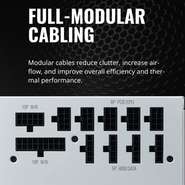 Cooler Master V750 Gold White Edition V2 Full Modular,750W, 80+ Gold Efficiency, Semi-fanless Operation, 16AWG PCIe high-Efficiency Cables (Renewed) - Image 5