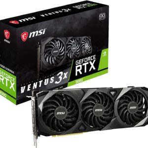 MSI Gaming GeForce RTX 3080 10GB GDRR6X 320-Bit HDMI/DP Nvlink Torx Fan 3 Ampere Architecture OC Graphics Card (RTX 3080 VENTUS 3X 10G OC) (Renewed)