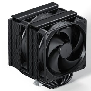 upHere Black CPU Heatsink with 6 Heat Tubes, Dual Tower with Dual 120mm PWM Fan, CPU Fan for Intel LGA Universal Socket 2011/2066/1700/1200/115X(X79/X99) AMD AM5/AM4,D6DK