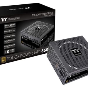 Thermaltake Toughpower GF1 850W 80+ Gold SLI/ CrossFire Ready Ultra Quiet 140mm Hydraulic Bearing Smart Zero Fan Full Modular Power Supply 10 Year Warranty PS-TPD-0850FNFAGU-1 (Renewed)