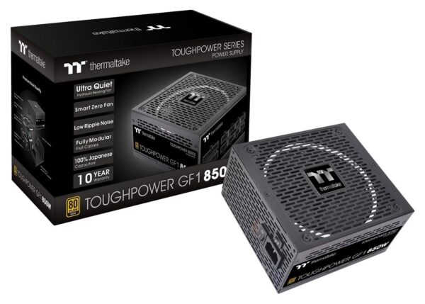 Thermaltake Toughpower GF1 850W 80+ Gold SLI/ CrossFire Ready Ultra Quiet 140mm Hydraulic Bearing Smart Zero Fan Full Modular Power Supply 10 Year Warranty PS-TPD-0850FNFAGU-1 (Renewed)