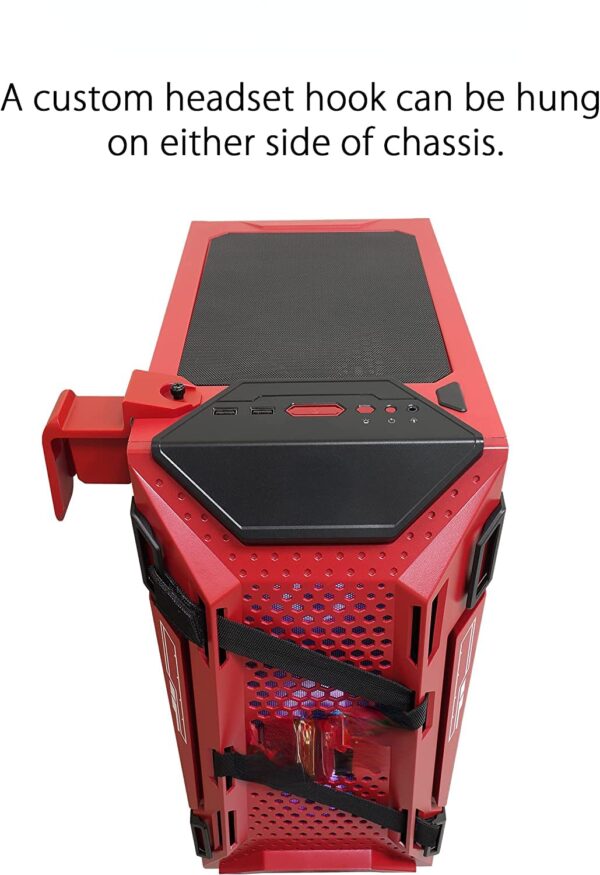 Computer Case GX-301 ATX mid-Tower Compact case with Tempered Glass Side Panels, Honeycomb Front Panel, 120mm RGB Fan, Headphone Hook, 360mm Radiator - Image 4
