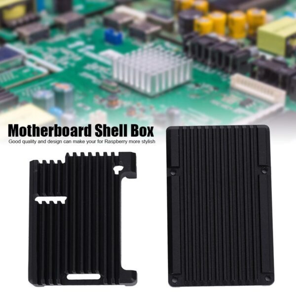 3 Model B Motherboard Case, Black Aluminum Alloy Housing with Passive Cooling for Stylish Computer Components - Image 6