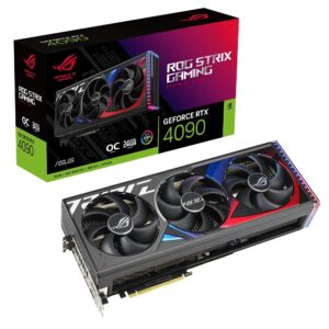 ASUS ROG Strix GeForce RTX 4090 24GB OC Edition Gaming Graphics Card (DLSS 3, PCIe 4.0, 24GB GDDR6X, HDMI 2.1a, DisplayPort 1.4a, ROG-STRIX-RTX4090-O24G-GAMING)