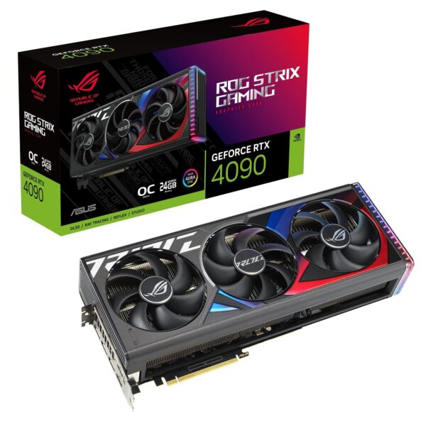 ASUS ROG Strix GeForce RTX 4090 24GB OC Edition Gaming Graphics Card (DLSS 3, PCIe 4.0, 24GB GDDR6X, HDMI 2.1a, DisplayPort 1.4a, ROG-STRIX-RTX4090-O24G-GAMING)