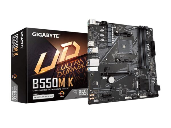 GIGABYTE B550M K (AM4/ AMD/ B550/ Micro-ATX/Dual M.2/ SATA 6Gb/s/USB 3.2 Gen 1/ Realtek GbE LAN/PCIe 4.0/ Motherboard) (Renewed)
